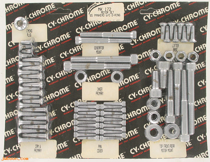D RF150-0610 (MK172): CY-Chrome Allen head motor hardware kit '65 Panhead