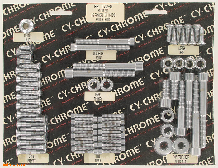 D RF150-0611 (MK172-S): CY-Chrome Smooth Allen head motor hardware kit '65 Panhead
