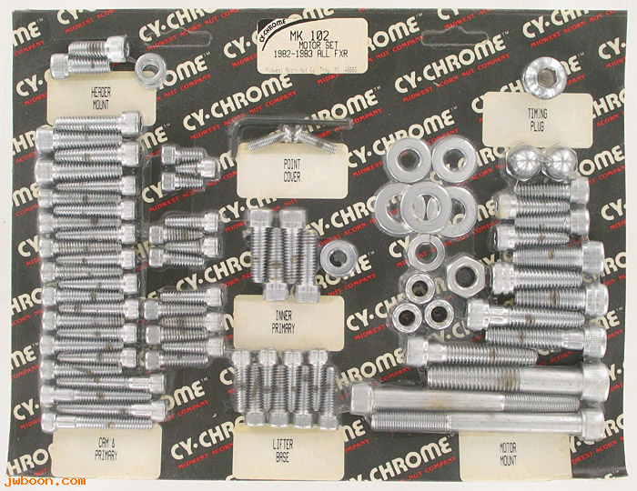 D RF150-0630 (MK102): CY-Chrome Allen head motor hardware kit '82-'83 FXR