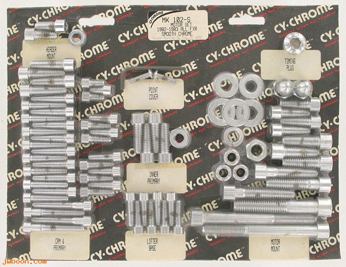 D RF150-0631 (MK102-S): CY-Chrome Smooth Allen head motor hardware kit '82-'83 FXR