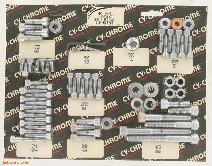 D RF150-0635 (MK103): CY-Chrome Allen head motor hardware kit '84-'85 Evo 4-speed