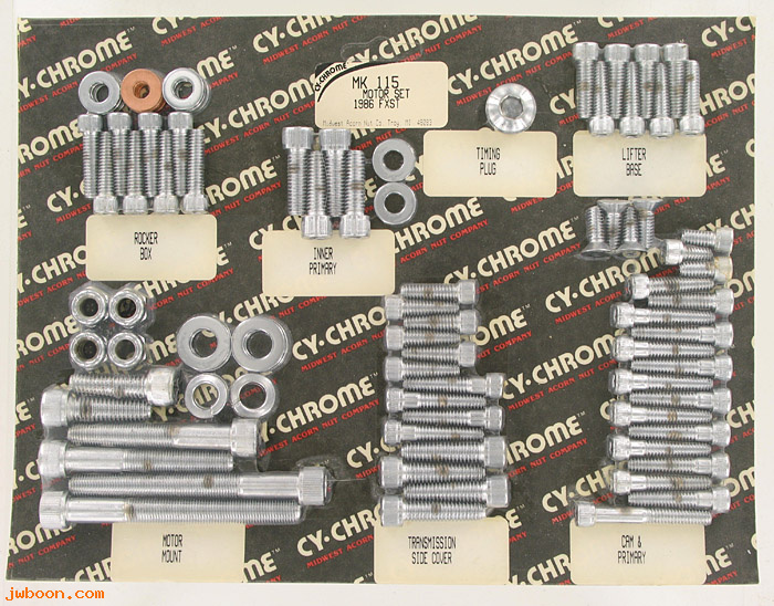 D RF150-0650 (MK115): CY-Chrome Allen head motor hardware kit 1986 FXST