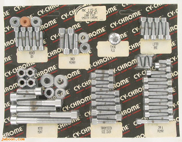 D RF150-0651 (MK115-S): CY-Chrome Smooth Allen head motor hardware kit 1986 FXST