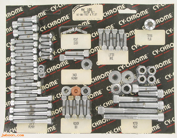 D RF150-0655 (MK106): CY-Chrome Allen head motor hardware kit '87-'88 FXST, FLST