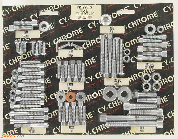 D RF150-0661 (MK223-S): CY-Chrome Smooth Allen head motor hardware '89-'95 Softail, FXDWG