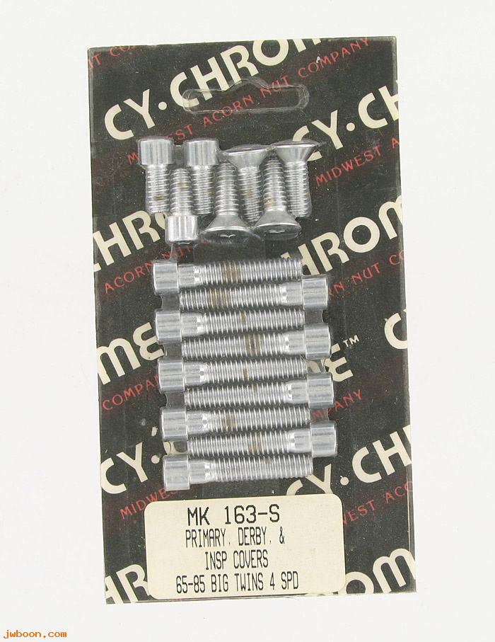D RF150-21631 (MK163-S): CY-Chrome Smooth Allen head primary cover screws '65-'85 4-speed