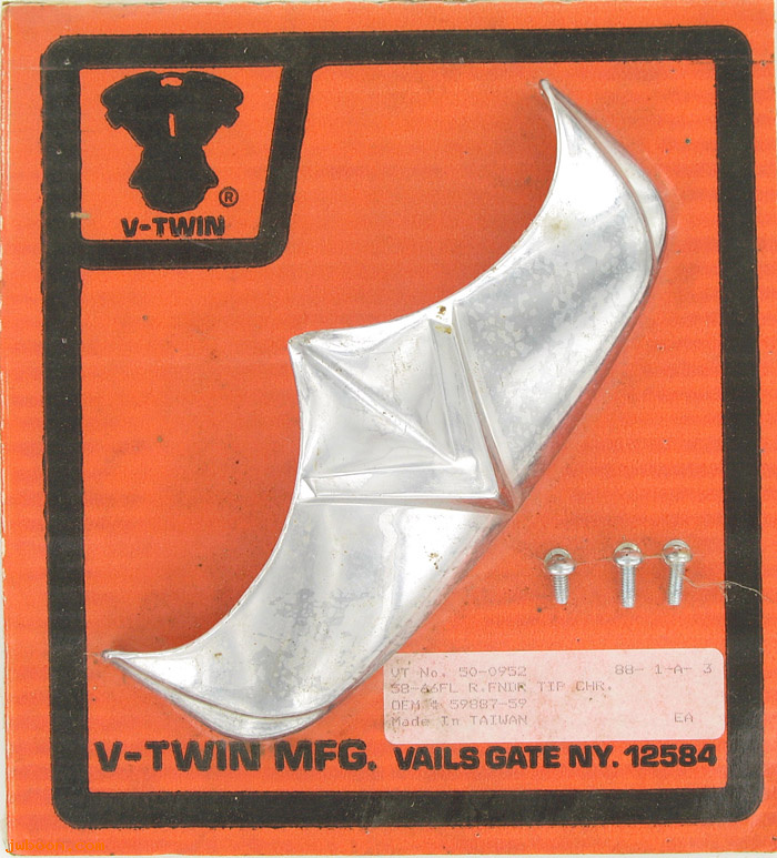 D VT50-0952 (59887-59): V-Twin rear fender tip - FL, FLH '58-'66
