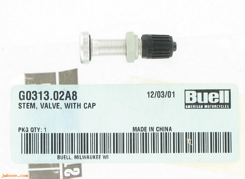   G0313.02A8 (G0313.02A8): Valve stem, with cap - NOS - Buell Xb, 1125R