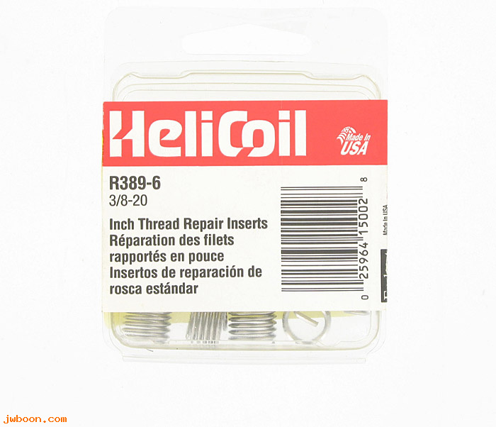 H R389-6 (): Set Heli-coil inserts 3/8"-20 brake drum / wheel bolts