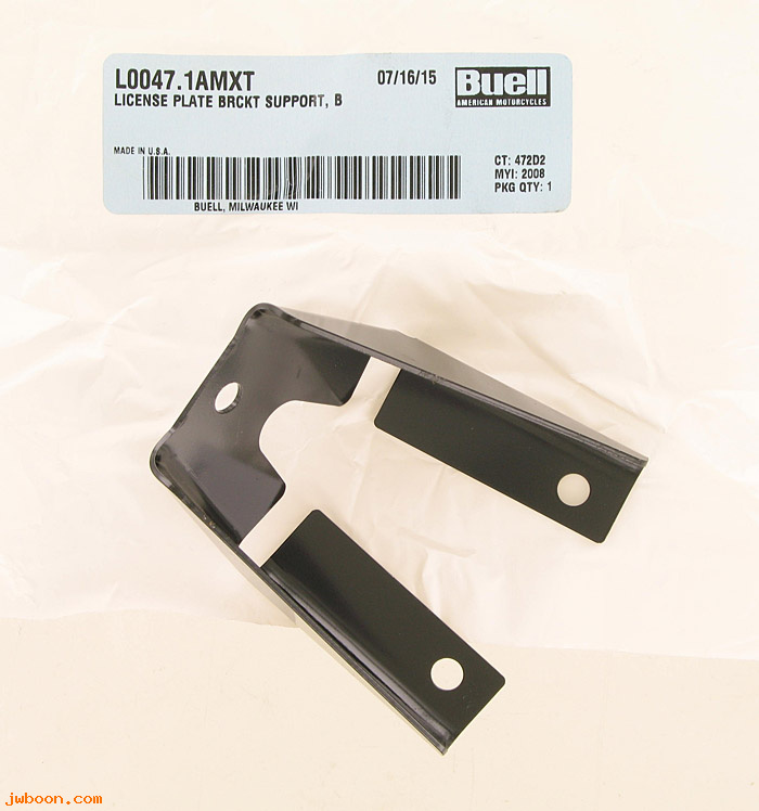   L0047.1AMXT (L0047.1AMXT): Support, license plate bracket - black - NOS - Buell 1125R