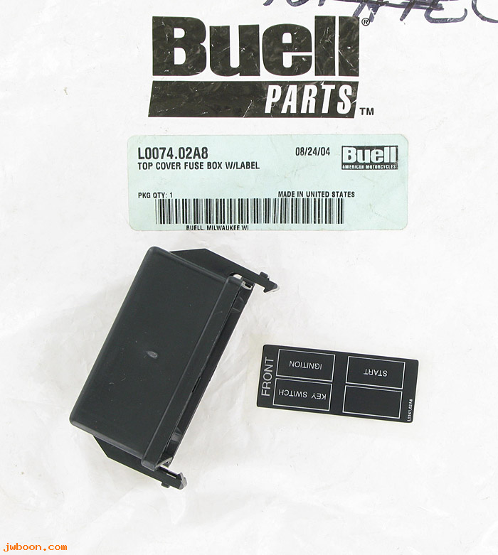   L0074.02A8 (L0074.02A8): Top cover, fuse box, with label / decal - NOS - Buell XB
