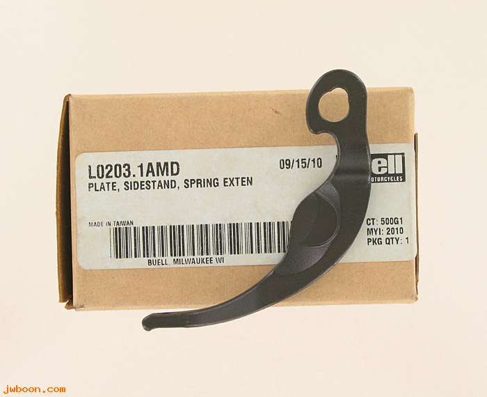   L0203.1AMD (L0203.1AMD): Extension plate, side stand spring - NOS - Buell 1125R