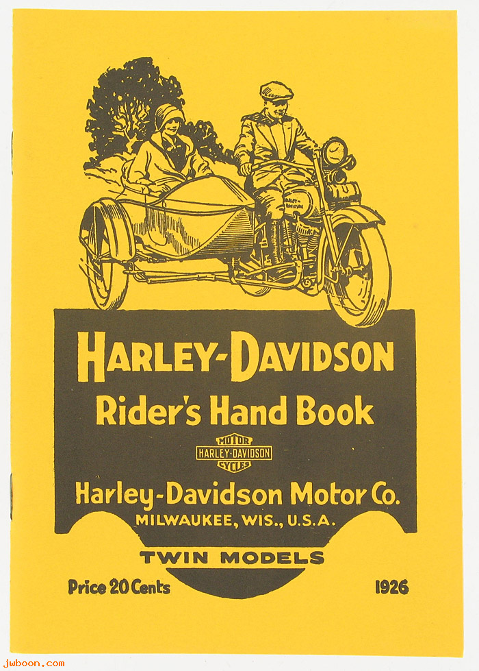 L 560 (99461-26 / 13861-26): Riders handbook 1926   61" and 74" Twins, in stock