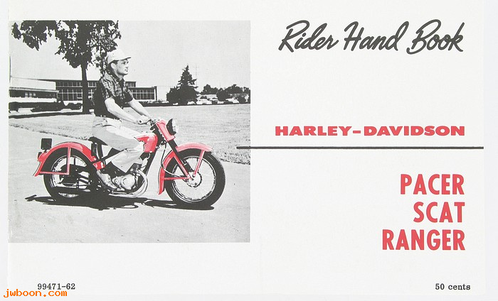 L  99471-62 (99471-62): 1962 Riders handbook - NOS