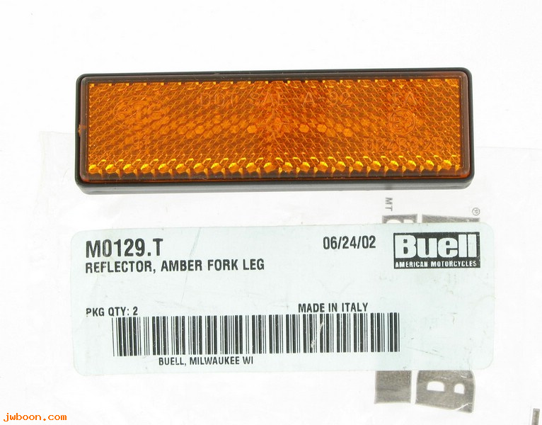   M0129.T (M0129.T): Reflector, fork leg - amber - NOS - Buell Blast '00-'10. M2 00-02