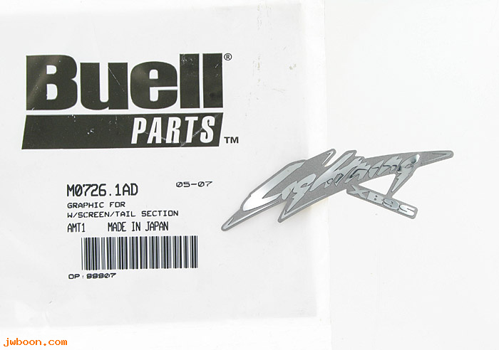   M0726.1AD (M0726.1AD): Decal, windscreen / tail section - Buell Lightning XB9S - NOS