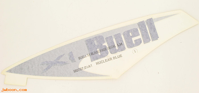   M0787.01A1 (M0787.01A1): Decal, fuel tank cover, left,blue/silver -NOS- Buell X1 Lightning