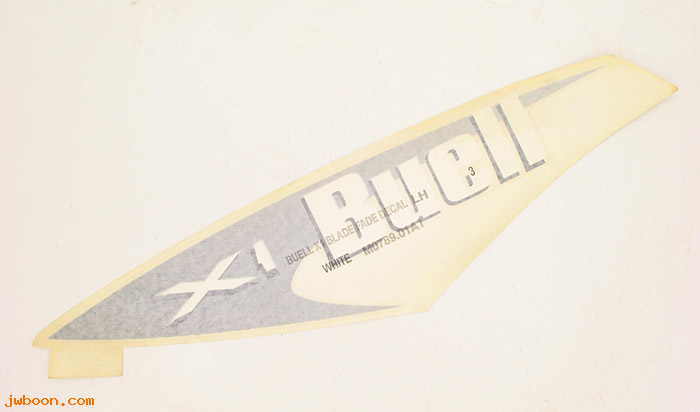   M0789.01A1 (M0789.01A1): Decal, fuel tank cover,left, silver/white -NOS-Buell X1 Lightning