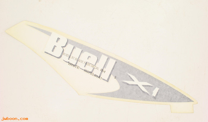   M0790.01A1 (M0790.01A1): Decal, fuel tank cover, right,silver/white-NOS-Buell X1 Lightning