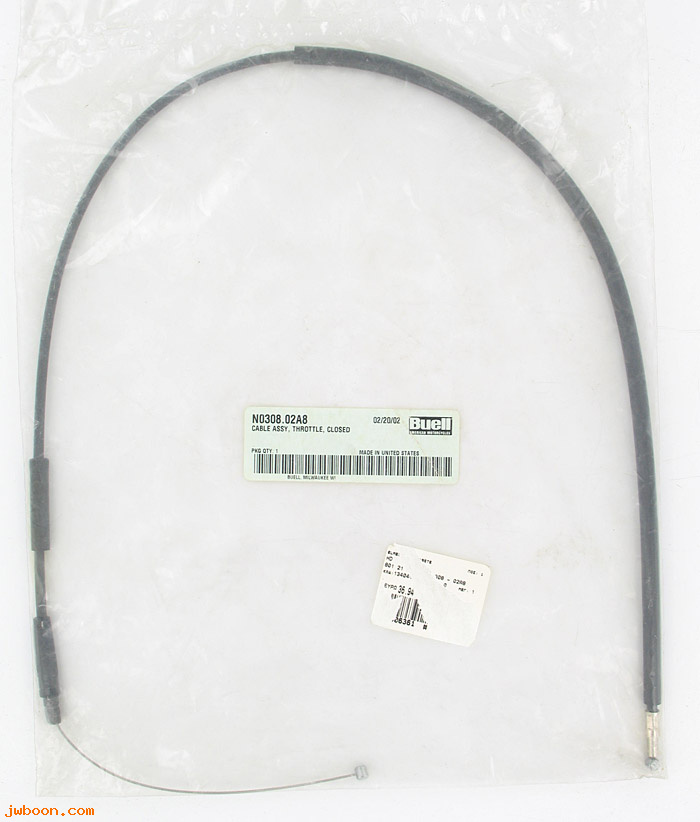   N0308.02A8 (N0308.02A8): Throttle cable - close - NOS - Buell XB '03-'06