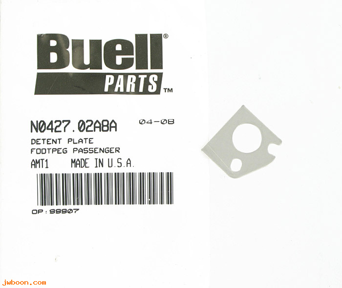   N0427.02A8A (N0427.02A8A): Detent plate - passenger footpeg - NOS - Buell XB, 1125R