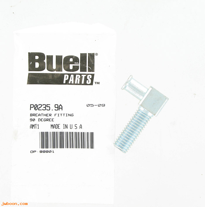   P0235.9A (29390-96Y): Breather fitting, 90 degree - NOS - Buell M2, S3, S1 '96-'98