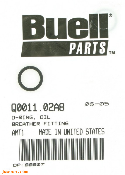   Q0011.02A8 (Q0011.02A8): O-ring, oil breather fitting - NOS - Buell XB '03-'05