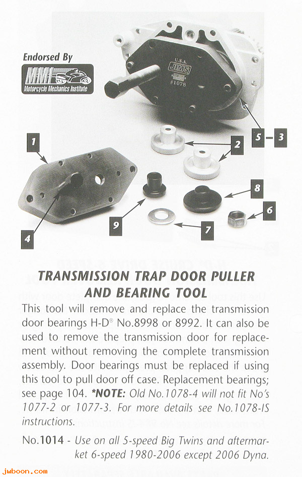 R 1014 (): Transmission trap door tool - JIMS - Big Twins 5-speeds, in stock