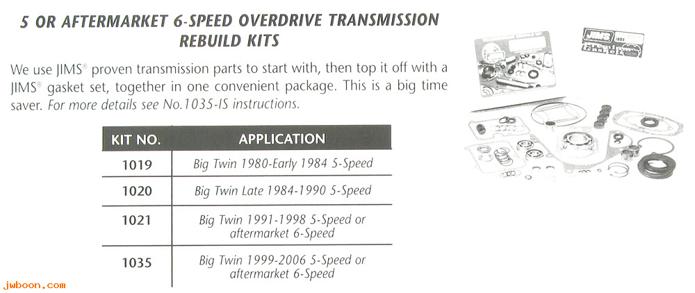 R 1019 (): Transmission kit - JIMS Machining - 5-speed '80-early'84,in stock
