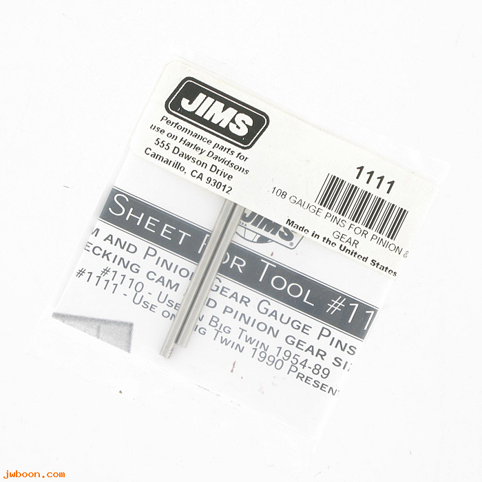 R 1111 (HD-38361): Pinion gear gauge pin set  -  JIMS - FL, FX '90-'99, single cam