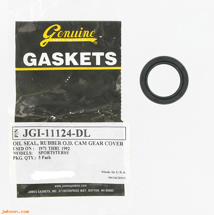 R     11124-DL (   11124): Seal, timer compartment - double lip, rubber OD - James Gaskets