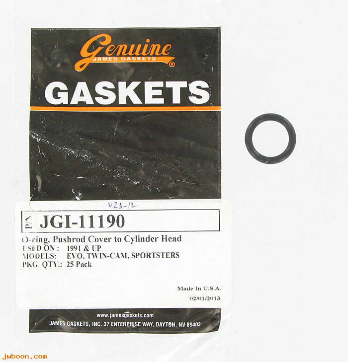 R     11190 (   11190): O-ring, push rod cover, upper - James Gaskets - Buell. XL's