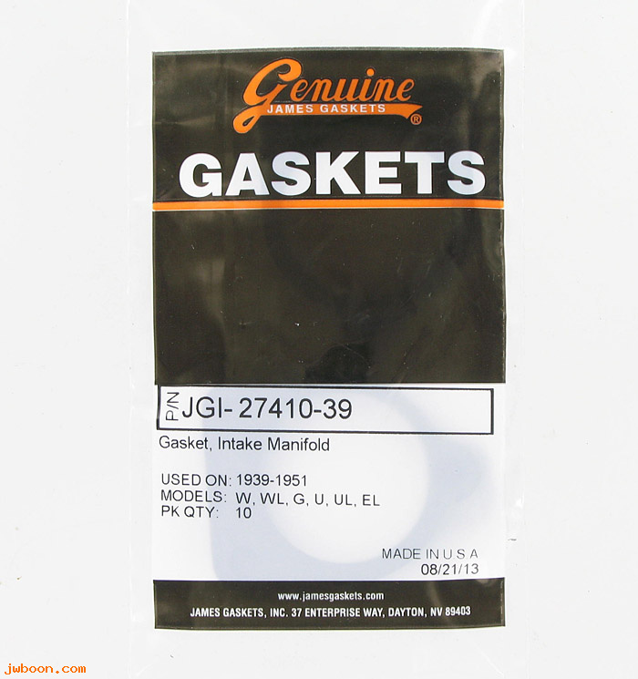 R   1121-39.10pack (27410-39): Carburetor insulating gaskets - James Gaskets - WL,UL