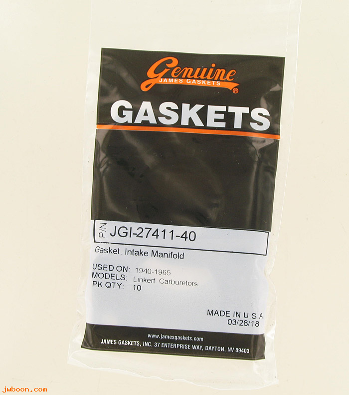 R   1121-40.10pack (27411-40): Carburetor insulating gaskets - James Gaskets - OHV '40-'65
