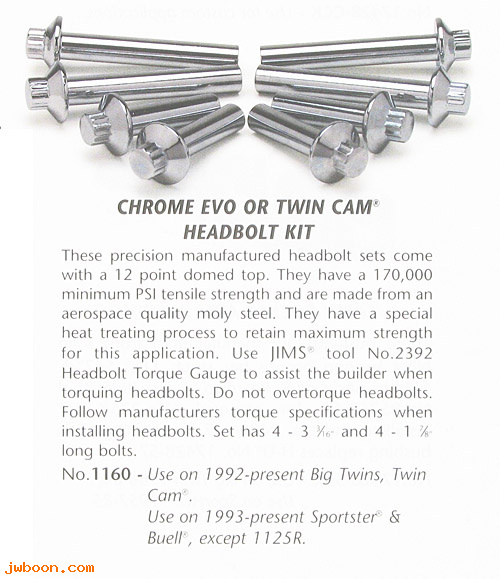 R 1160 (): Head bolt set - JIMS Performance parts&tools since 1967, in stock