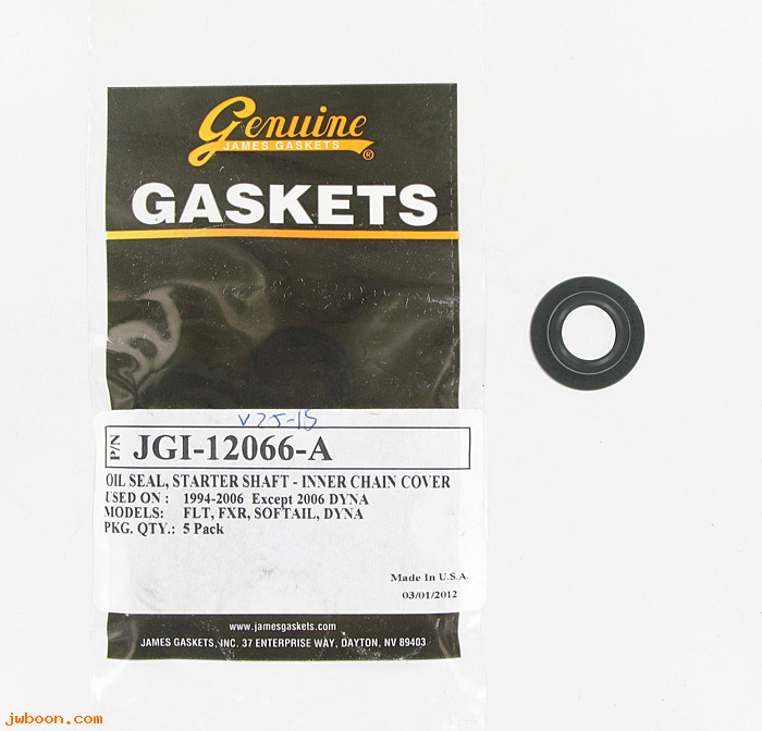 R     12066A (   12066A): Oil seal, jackshaft - James Gaskets FLT,FXR,FXST,FXD 94-06