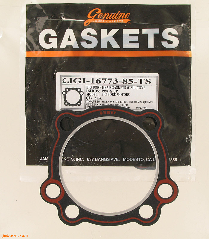 R  16773-85-TS.5pack (16773-85 / 16770-84B): Gaskets, cylinder head, silicone bead - James Gaskets