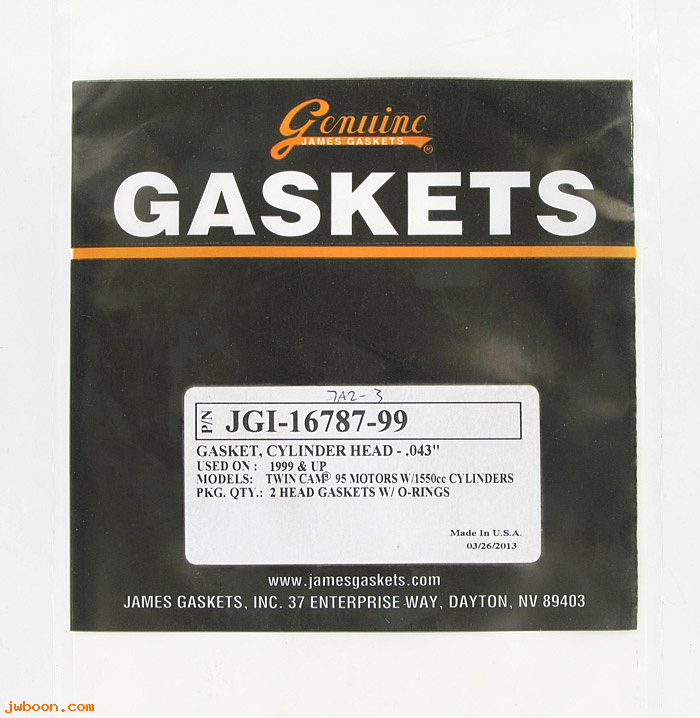 R  16787-99.2pack (16787-99): Head gasket set, 1550cc - James Gaskets - Twin Cam '99-'04