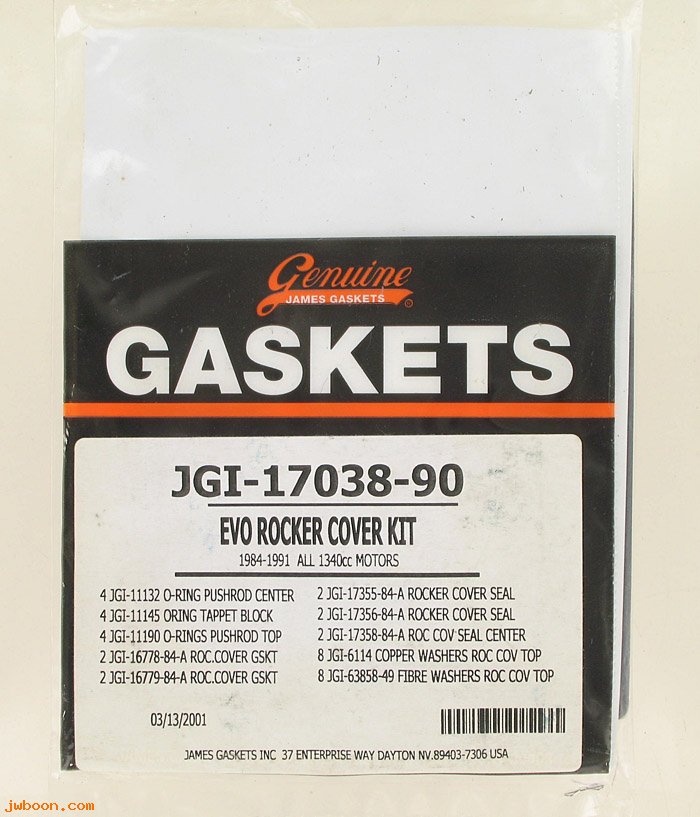 R  17038-90 (17038-90): Gasket kit - rocker cover - James Gaskets - Evo 1340cc '84-'91