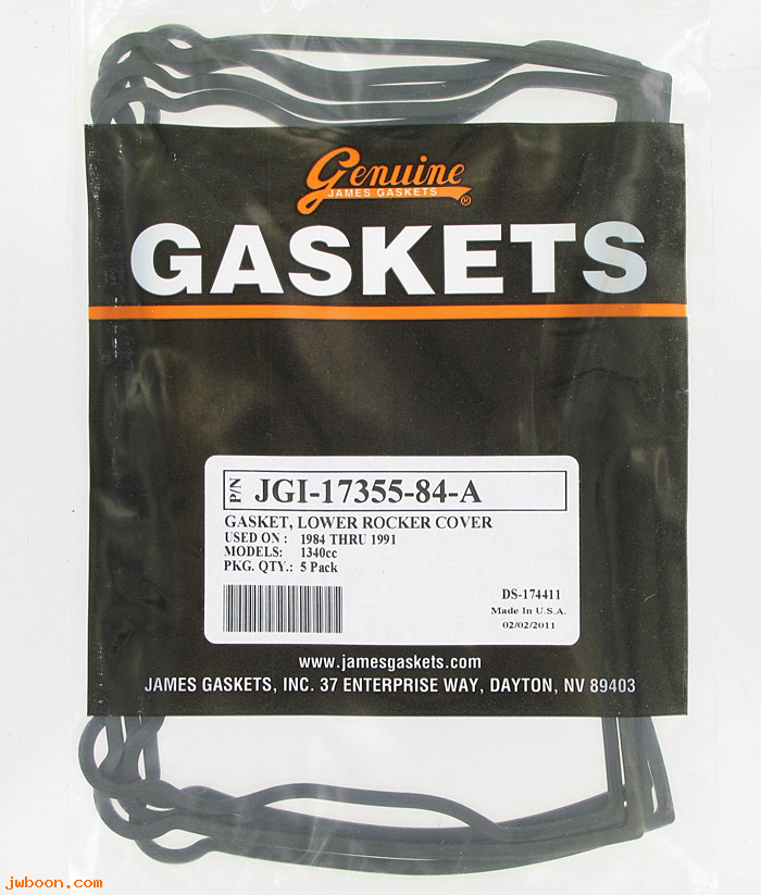 R  17355-84A.5pack (17355-84A): Gaskets, rocker cover - lower - James Gaskets - Evo 1340cc 84-91