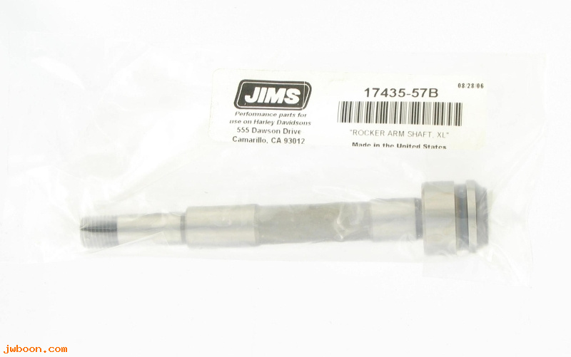 R  17435-57B (17435-57B): Rocker arm shaft - 1/2"-20 - JIMS USA since 1967,  XL's '57-'85