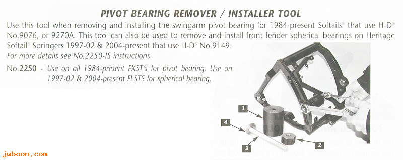 R 2250 (): Pivot bearing remover - JIMS, in stock - FXST.FLSTS '97-'02; '04-