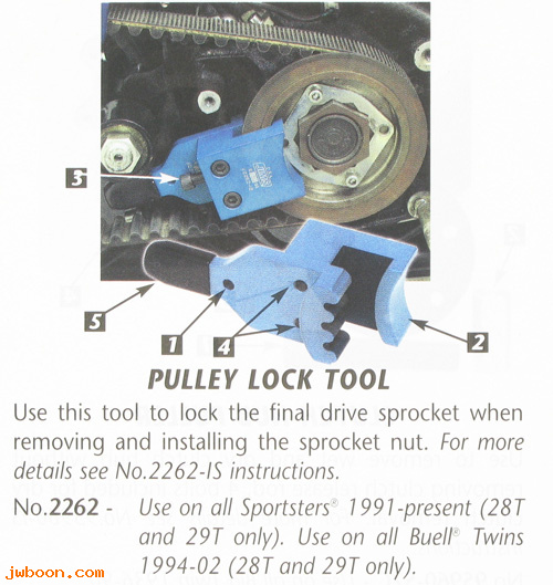 R 2262 (HD-42321/HD-46282): Belt pulley lock tool - JIMS, in stock - Buell '94-'02. XL '91-
