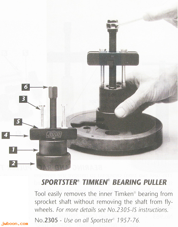 R 2305 (): Puller, sprocket shaft bearing - JIMS - Iron XL 57-76, in stock