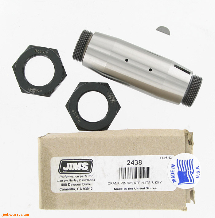 R 2438 (23961-41 / 348-41): Crank pin with 1/2"-20 nuts and key, FL,FX '41-e'81, 3-holes-JIMS
