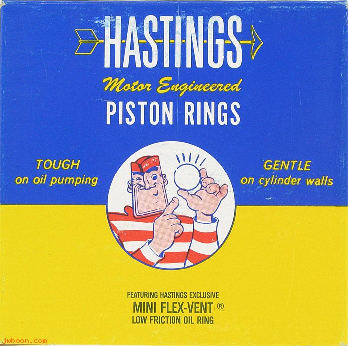 R    261-55KA-H (22365-38): Ring set, piston  +.090"    6 pieces - 750cc '38-'55 - Hastings
