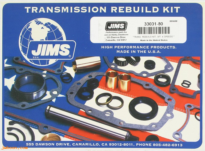 R  33031-80KIT (33031-80): Transmission rebuild kit  -  JIMS - Big Twins '80-'86