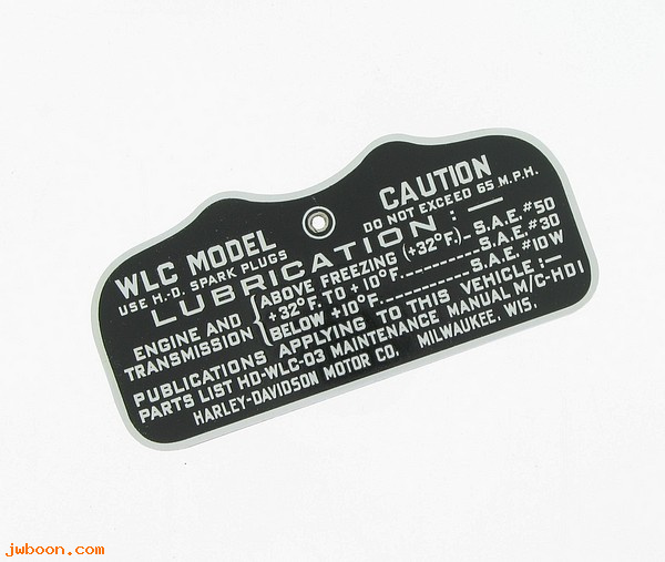 R   3531-43AS ( 3531-43A): Caution plate - WLC, Flathead 45/750cc