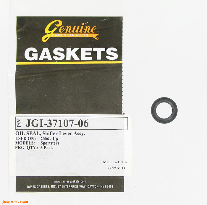 R  37107-06 (37107-06): Oil seal, shift lever - James Gaskets - Buell. XL's