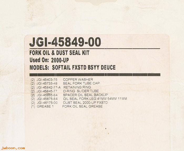 R  45849-00 (46175-00): Fork seal kit - FXSTD - James Gaskets - FXSTD Softail Deuce